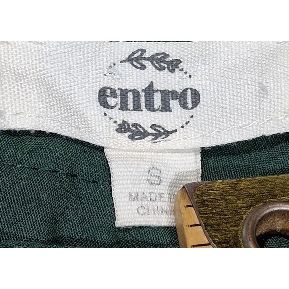 entro Green Ruffled V-Neck Peplum Blouse - Picture 2 of 8